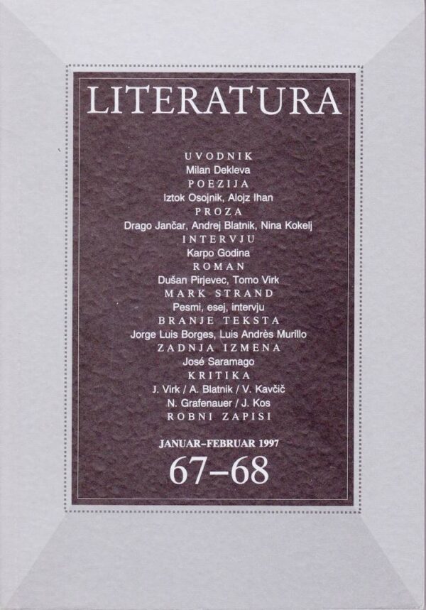 Literatura 67-68 Literatura 67-68