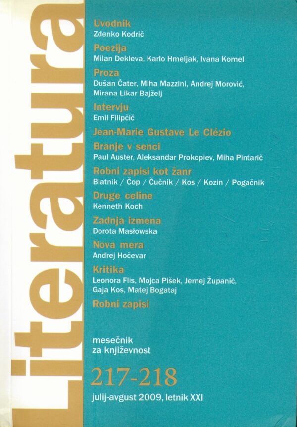Literatura 217-218 Literatura 217-218