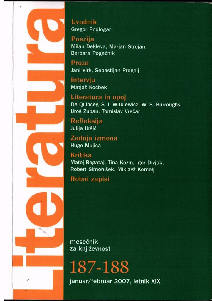 Literatura 187-188 Literatura 187-188