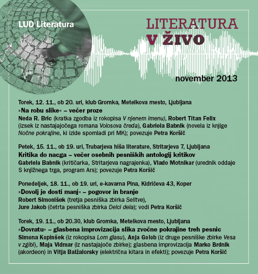 Literatura v živo (november 2013)
